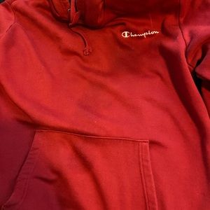 Large Red champion hoodie